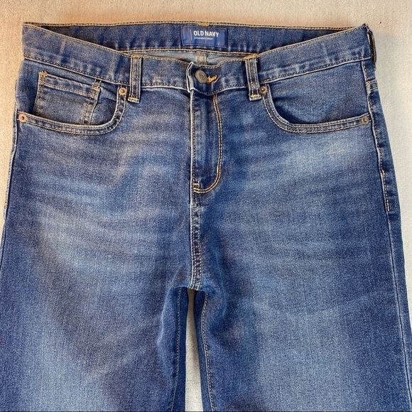 Old Navy Straight Leg Boys Blue Jeans Sz 16 Husky Adjustable Elastic Waist - Picture 9 of 11